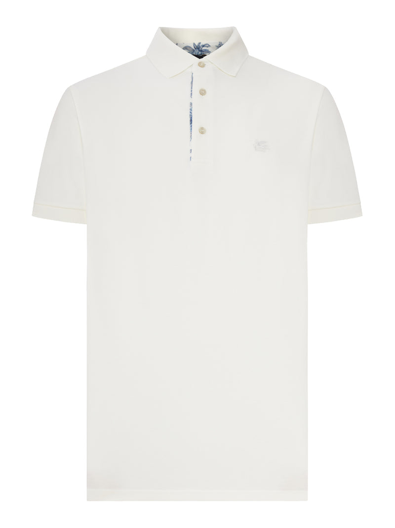 Etro Men Cotton Polo Shirt With Printed Details