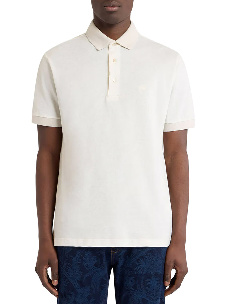 Etro Men Cotton Polo Shirt With Printed Details