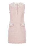 Self-Portrait Women Pink Mini Dress With Boucle Lace Collar