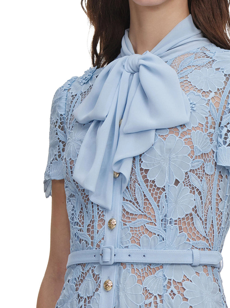 Self-Portrait Women Midi Lace Dress With Layers On The Neck