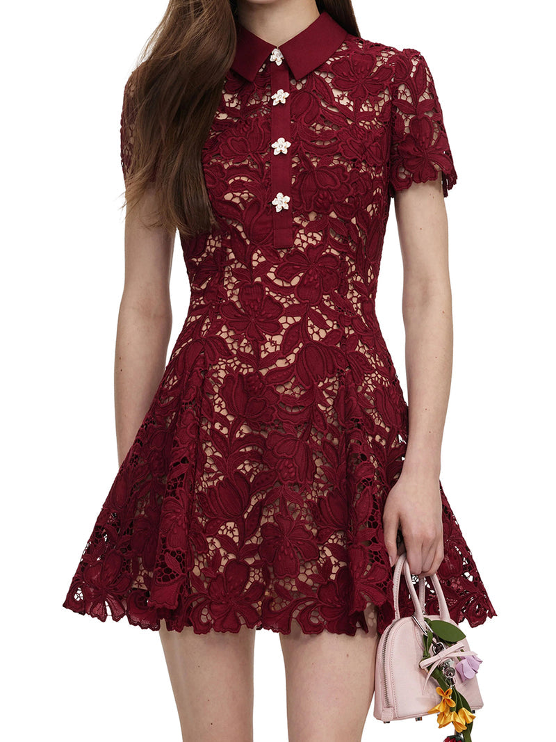 Self-Portrait Women Lace Mini Dress