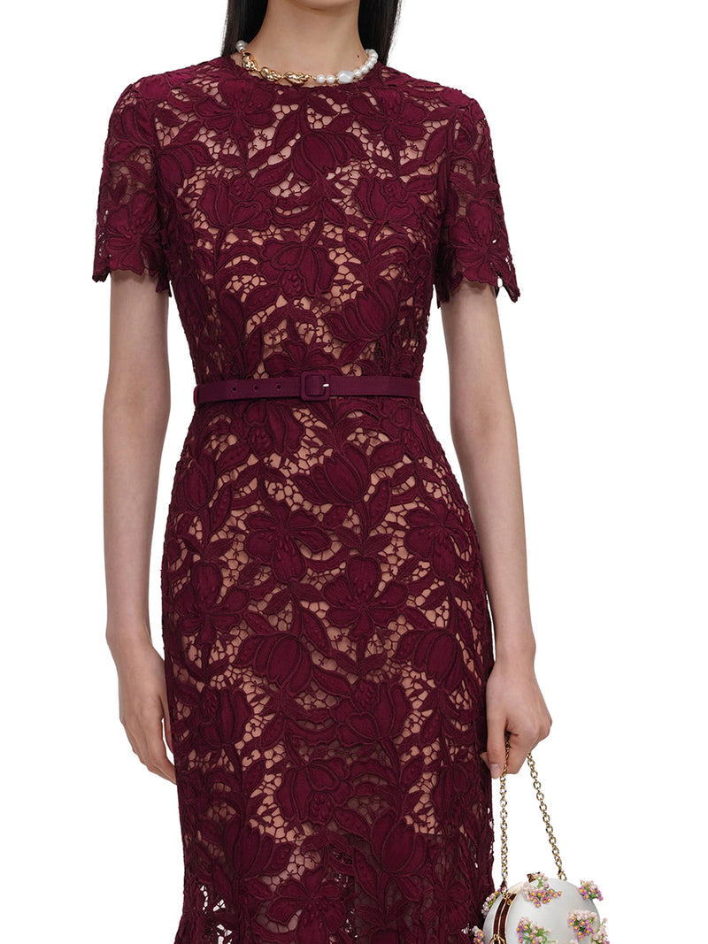 Self-Portrait Women Midi Lace Dress