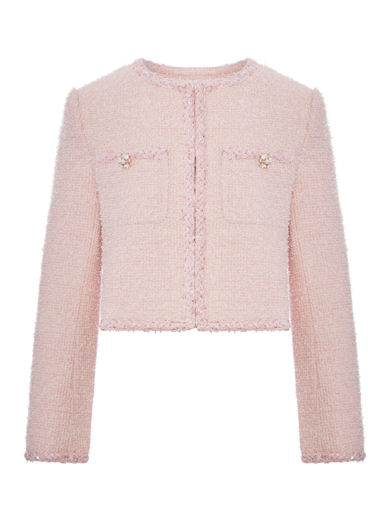 Self-Portrait Women Cropped Boucle Jacket