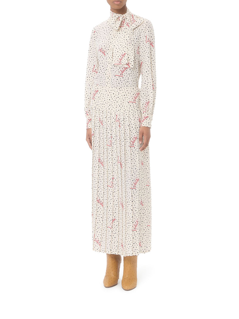Valentino Garavani Women Crepe De Chine Shirt With Bubbles And Polka Dot