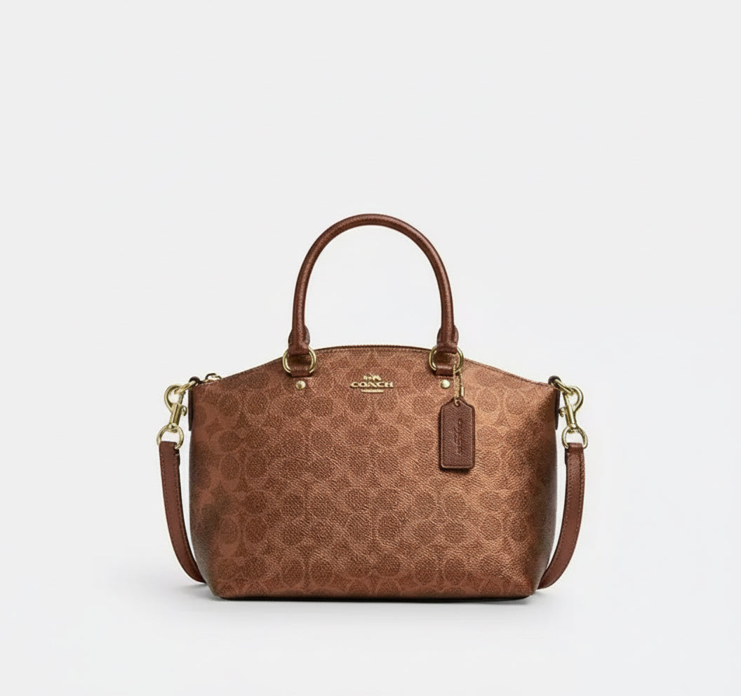 NWT Coach Sadie Satchel Bag In Signature Canvas