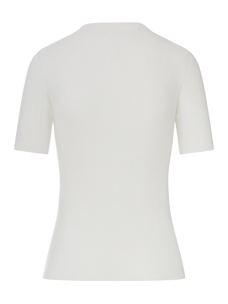 Fendi Women White Cotton Sweater With Front Logo