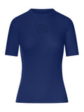Fendi Women Blue Cotton Sweater With Front Logo