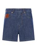 Fendi Women Chambray Denim Shorts