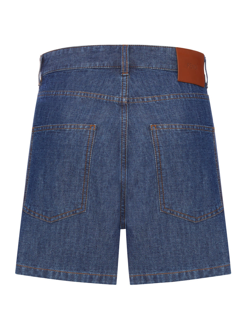 Fendi Women Chambray Denim Shorts