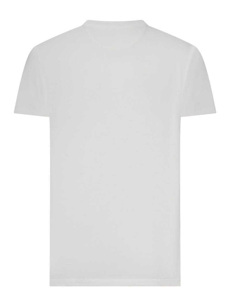 Fendi Men White Cotton T-Shirt With Front Logo