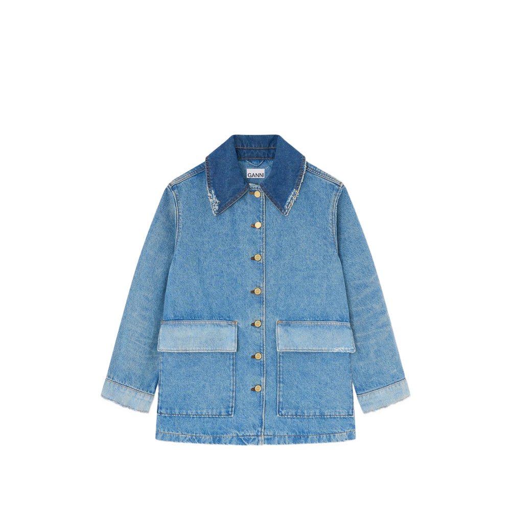 Ganni Blue Jackets - Denim Jackets Women