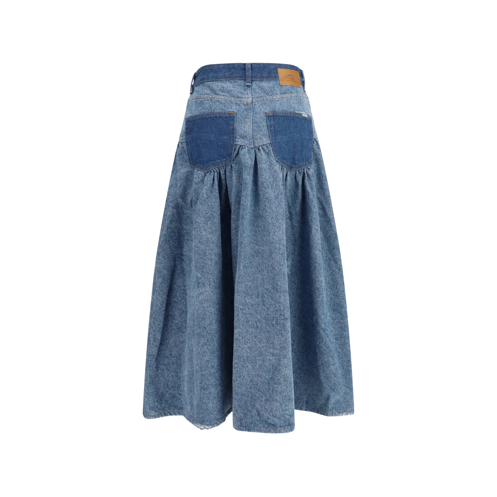 Ganni Blue Skirts - Pleated Skirts Women