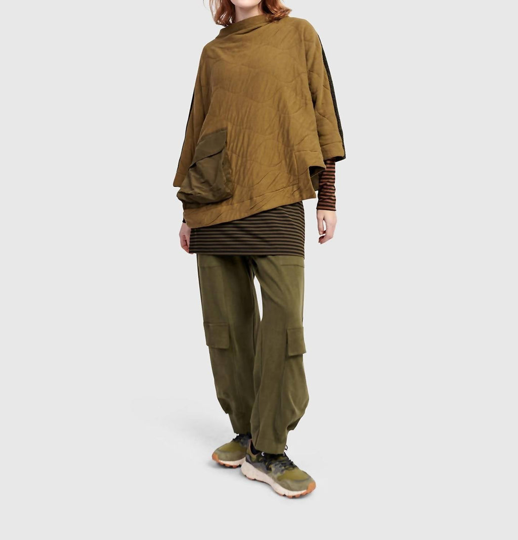 Urban Sah Quilted Pullover Sweater In Khaki
