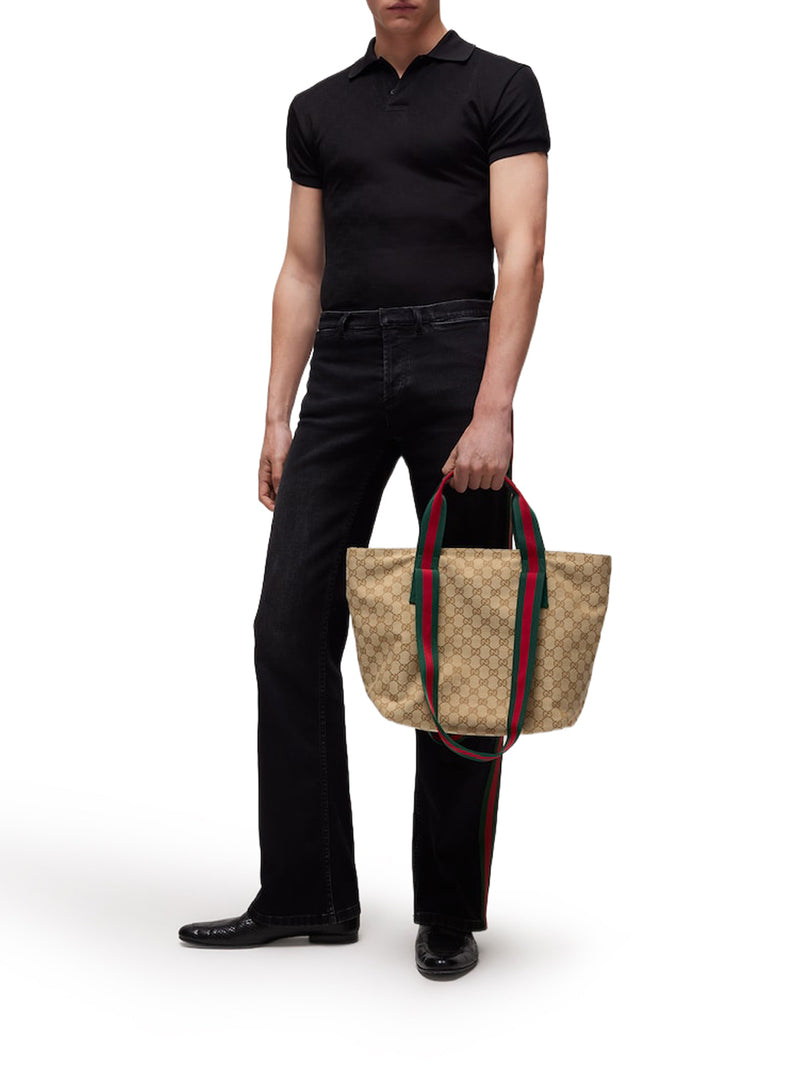 Gucci Men Small Gg Print Shopping Bag