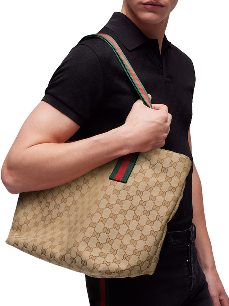 Gucci Men Small Gg Print Shopping Bag