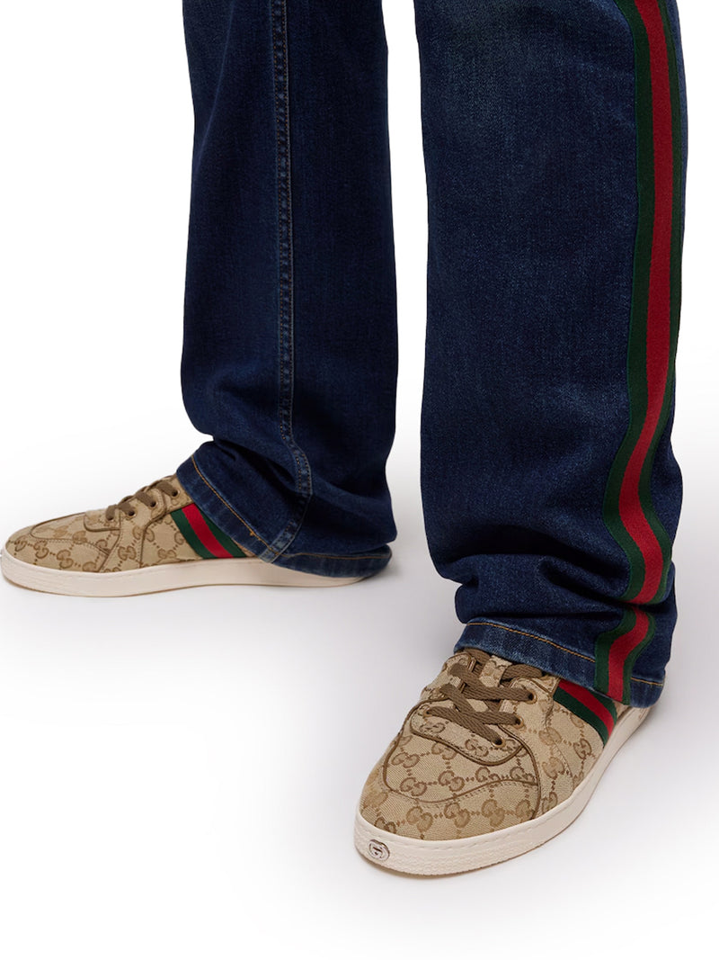 Gucci Men Low Stretch Gg Sneakers