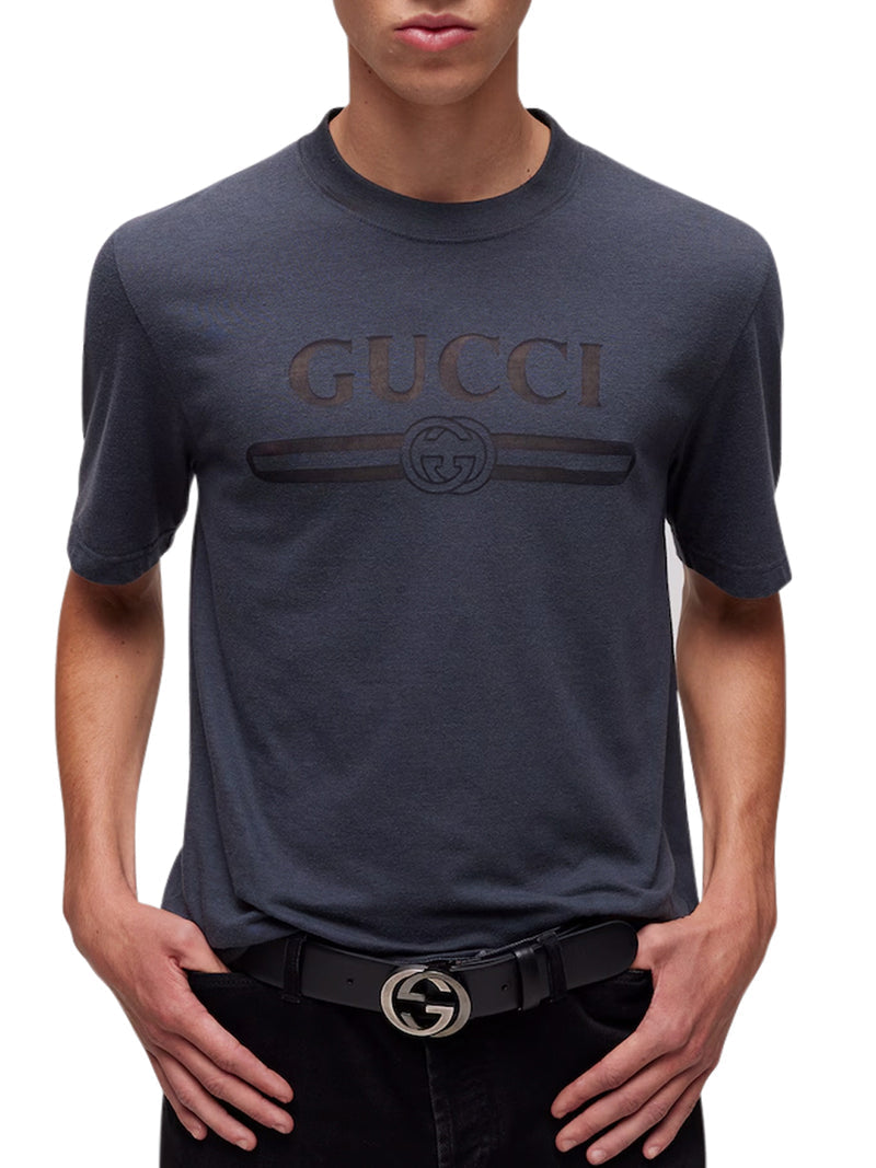 Gucci Men Cotton Jersey T-Shirt With Devoré Detail