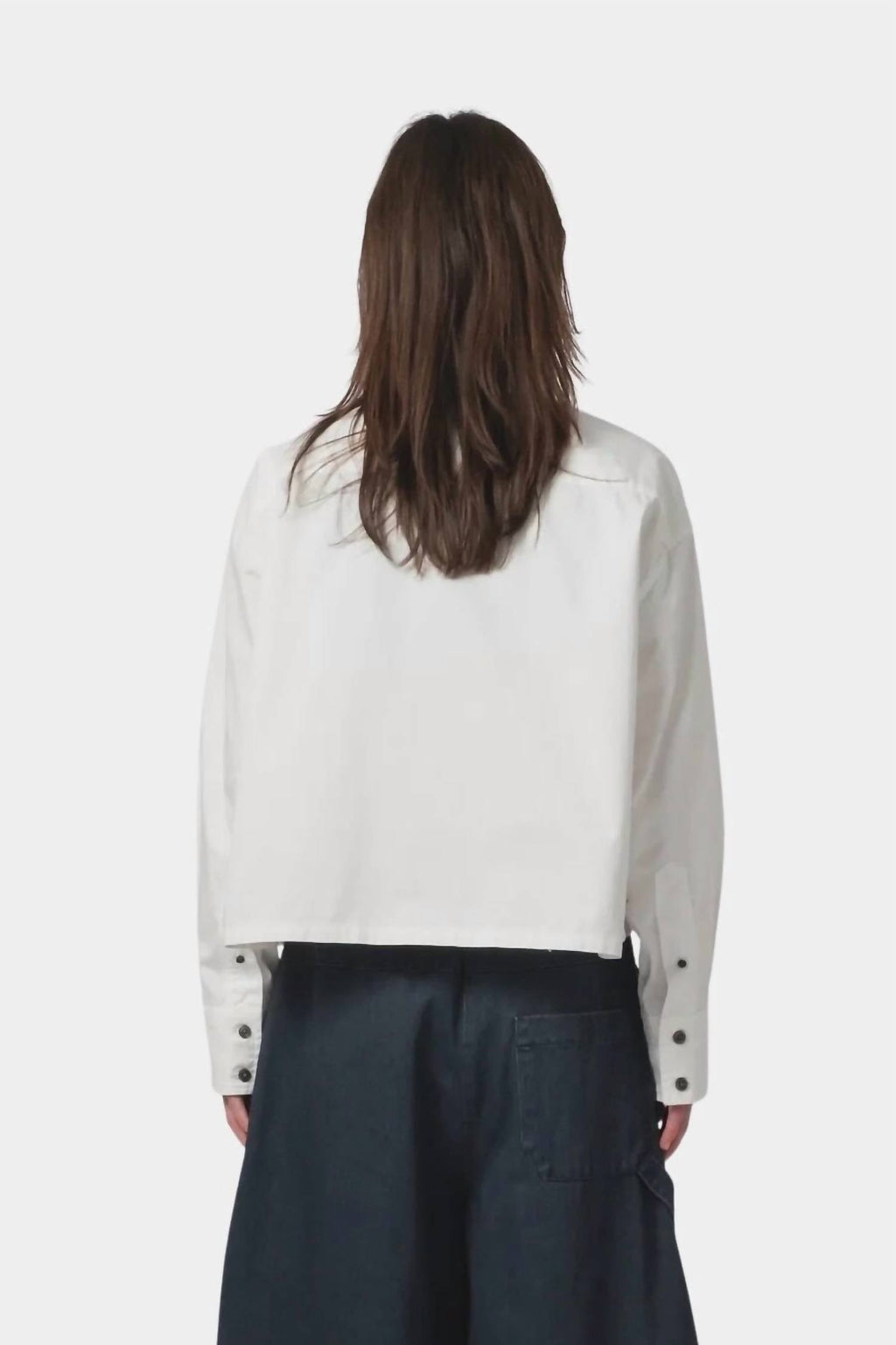 Cubic Button Down Shirt In Milk
