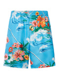 Gucci Men Printed Silk Twill Shorts