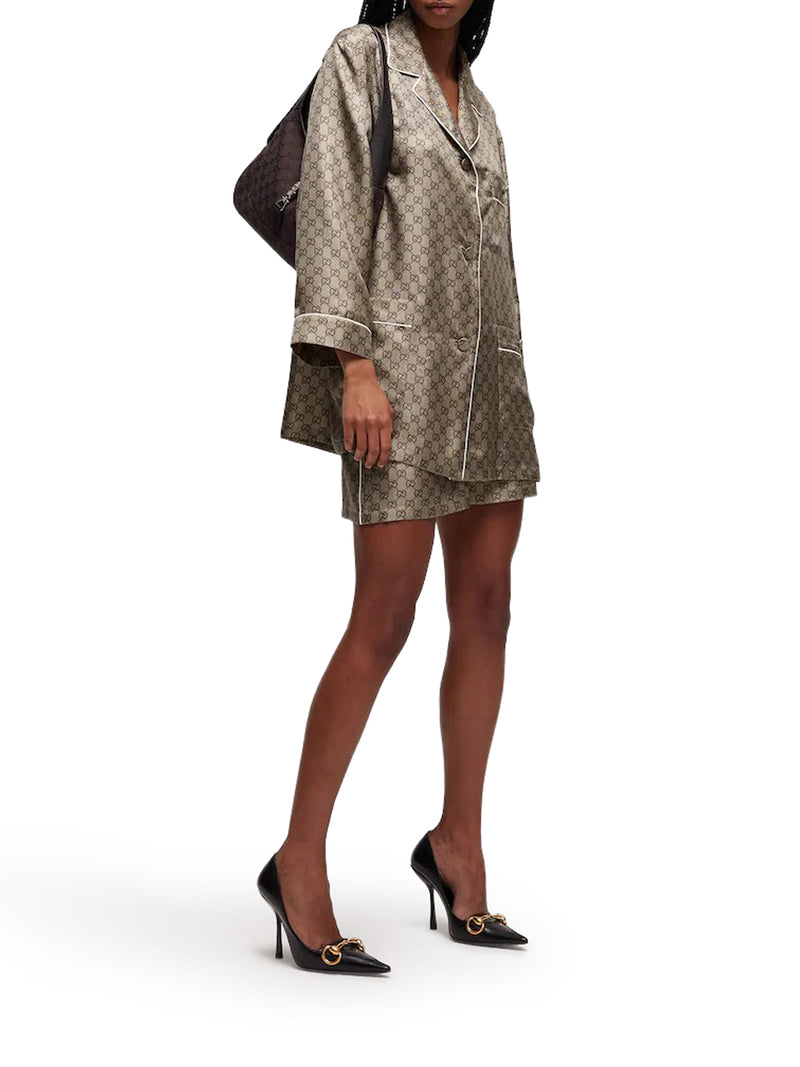 Gucci Women Printed Silk Twill Shirt