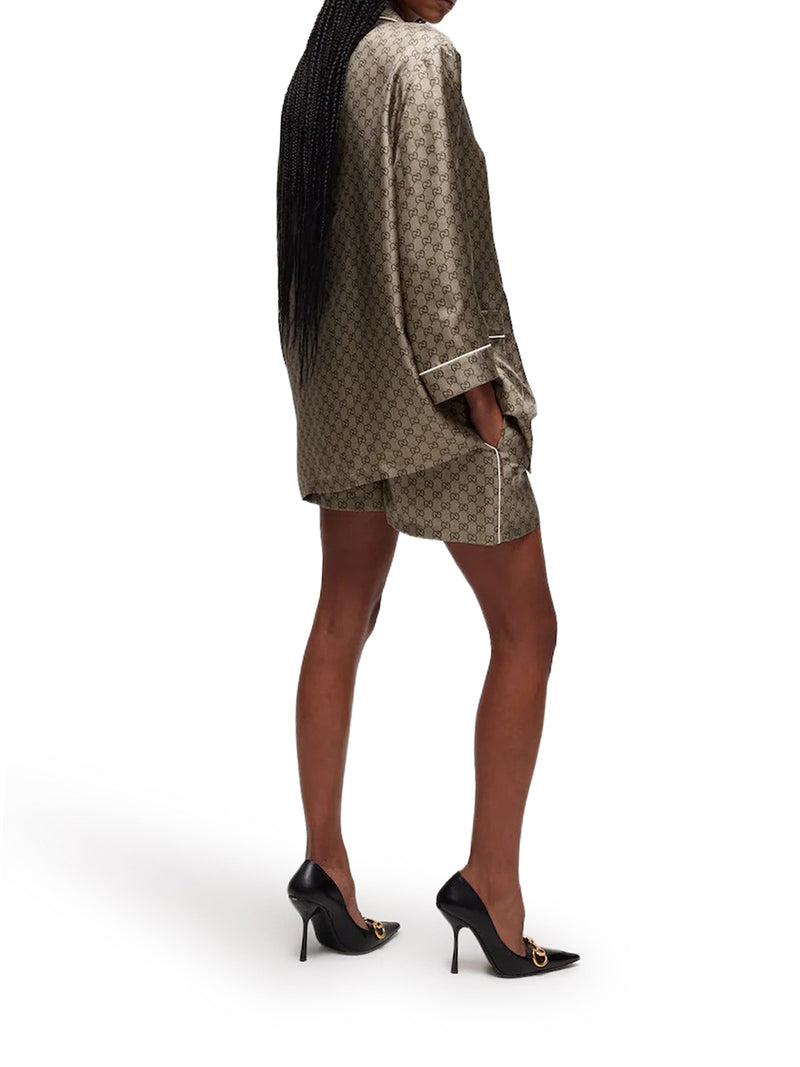 Gucci Women Printed Silk Twill Shirt