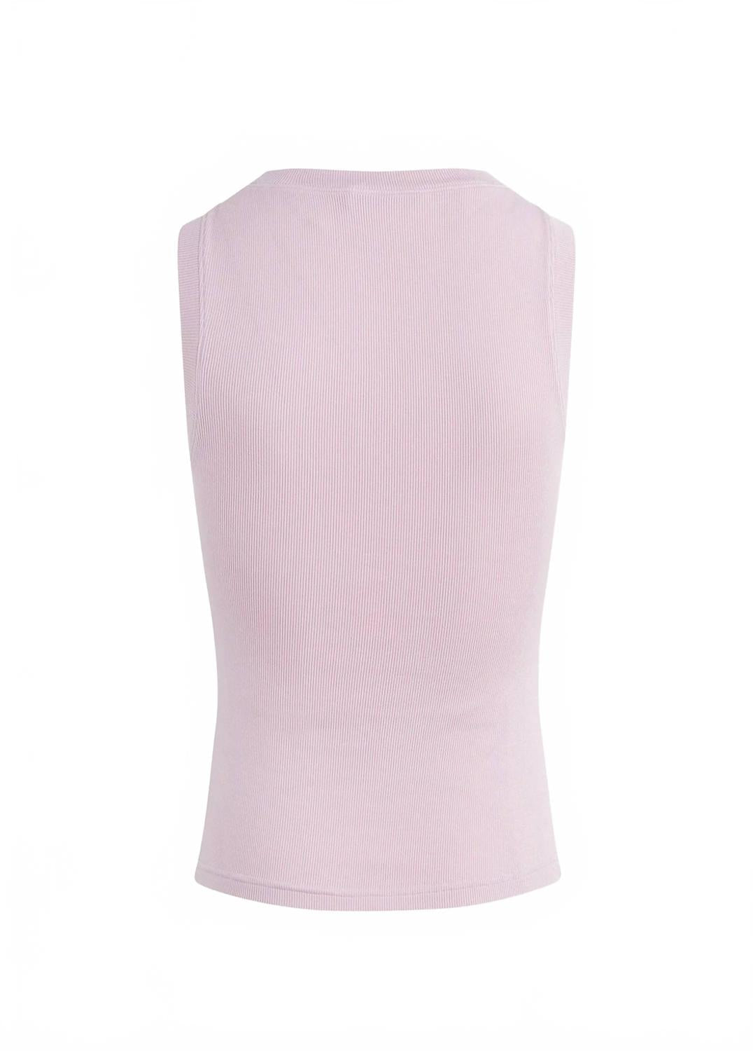 Ribbed Tank Top In Pink