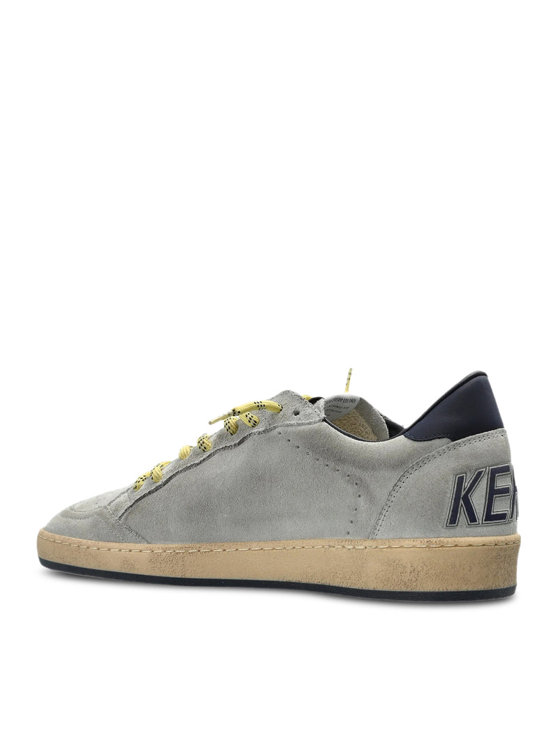 Golden Goose Deluxe Brand Men Ball-Star In Grey Suede With Star And Blue Patch