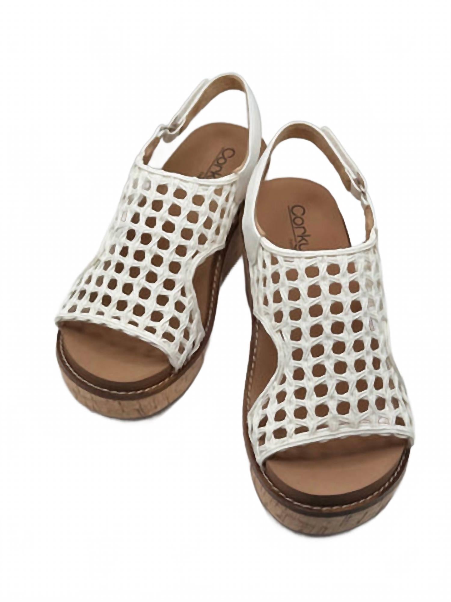 Women's Carley Woven Wedge Sandals In Ivory