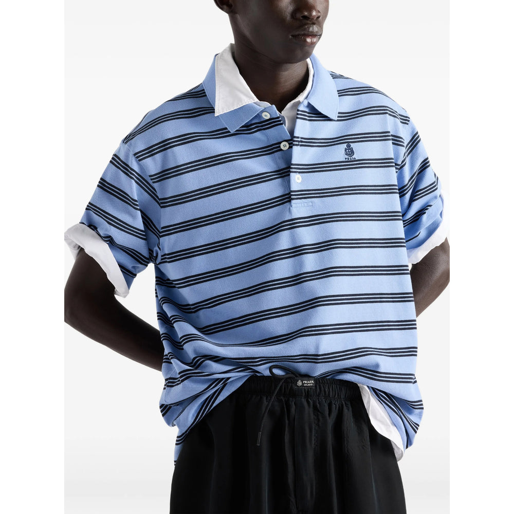 Prada Blue Polo Shirts Men