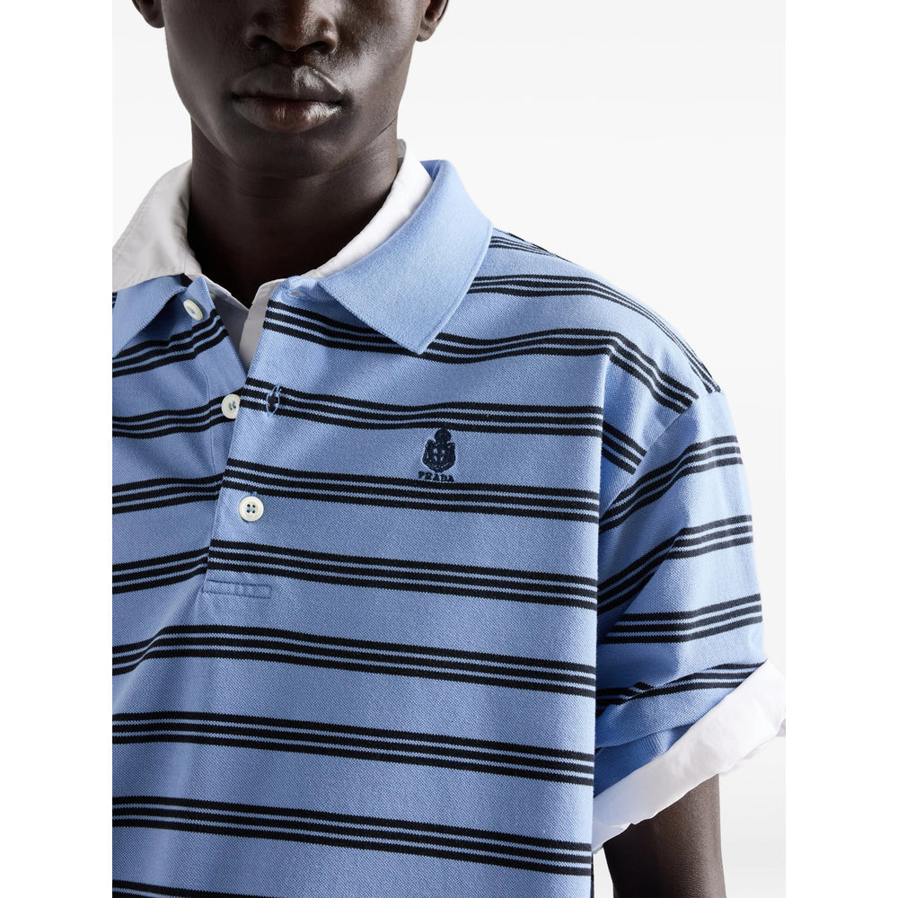 Prada Blue Polo Shirts Men