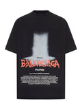 Balenciaga Women Oversized The Door T-Shirt In Dry Black Jersey
