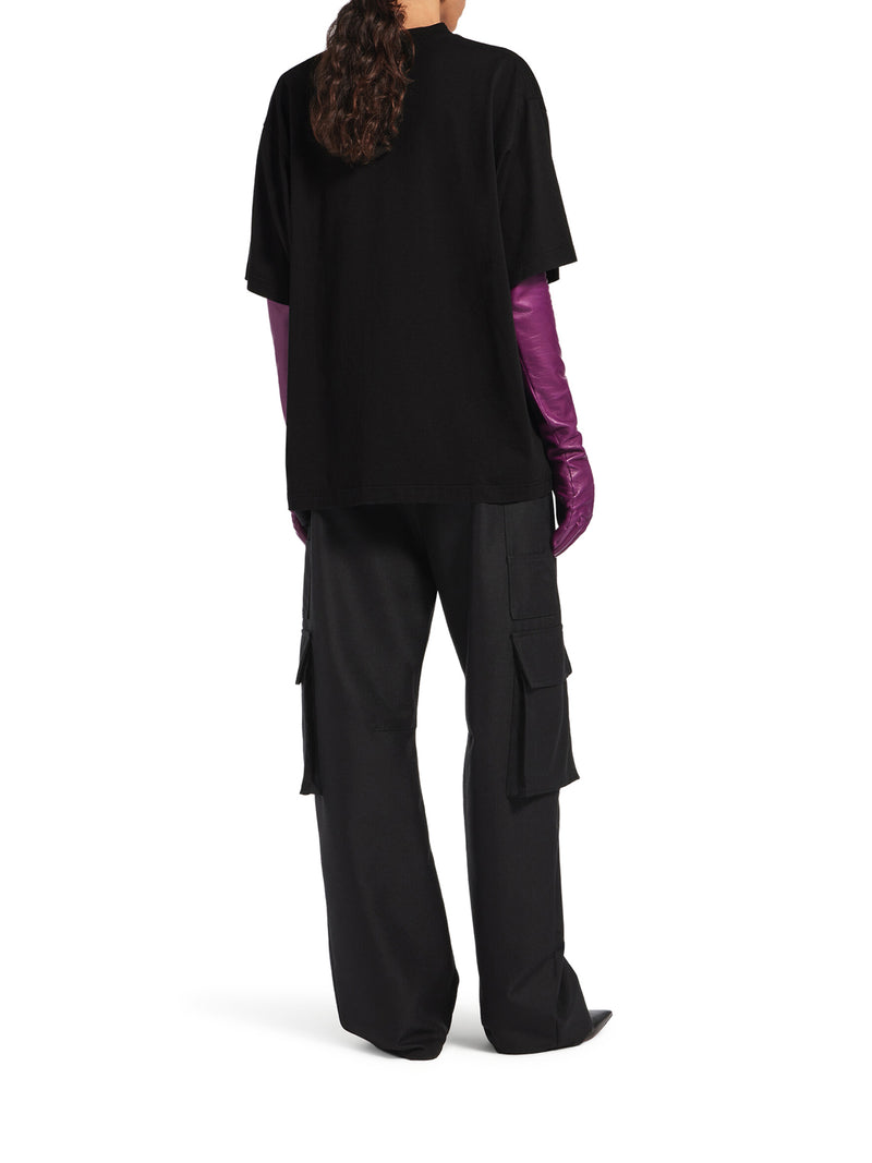 Balenciaga Women Oversized The Door T-Shirt In Dry Black Jersey