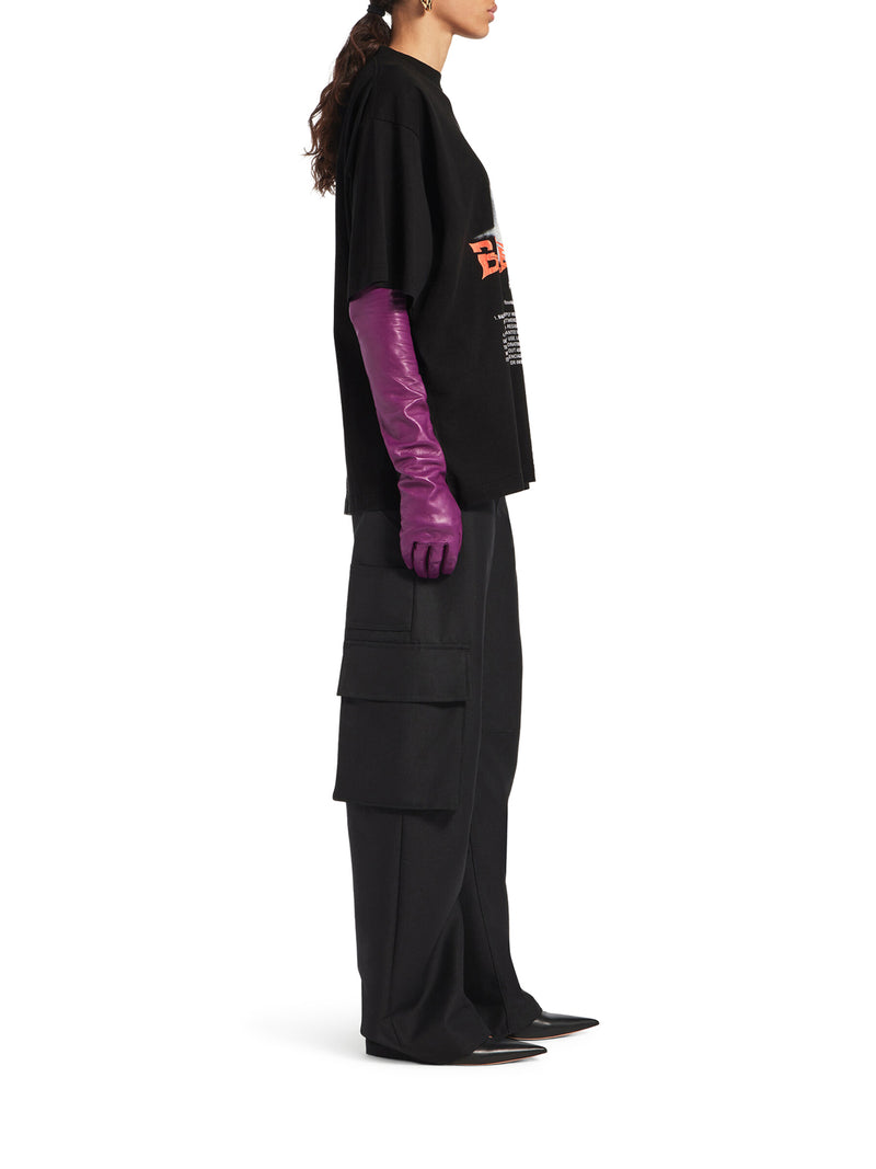 Balenciaga Women Oversized The Door T-Shirt In Dry Black Jersey