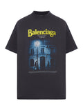 Balenciaga Women Oversized T-Shirt In Dry Black Jersey