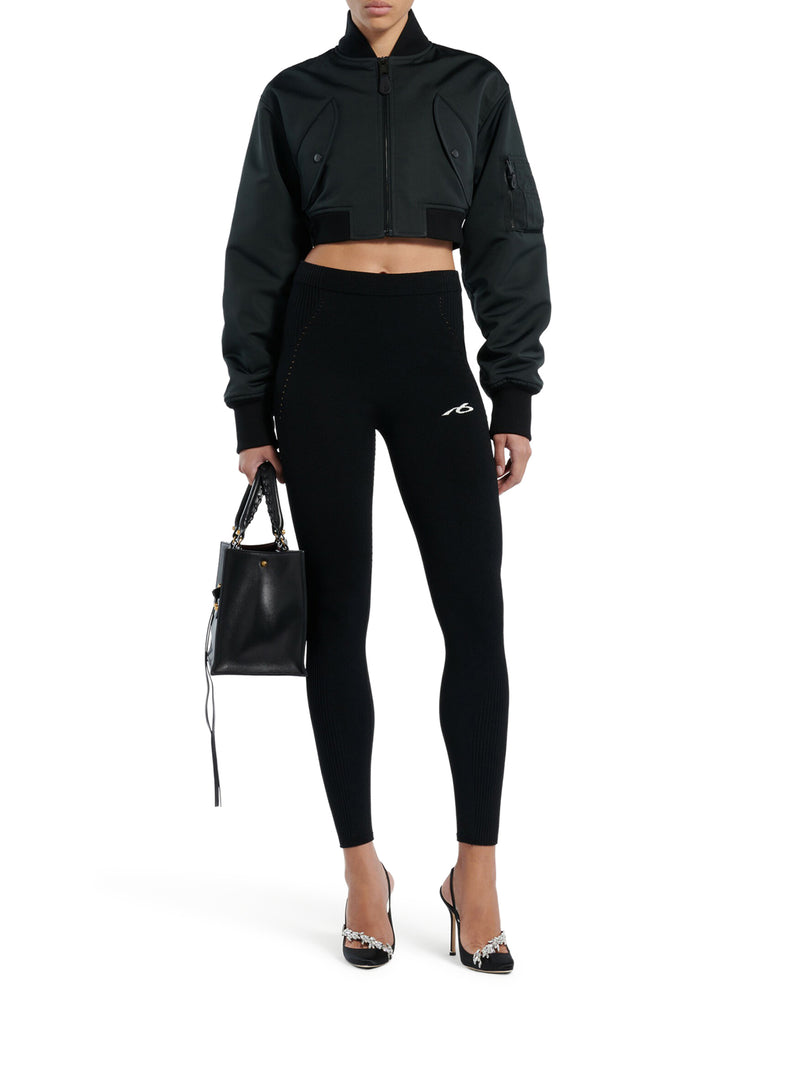 Balenciaga Women Techwear Leggings In Black Sports Mesh