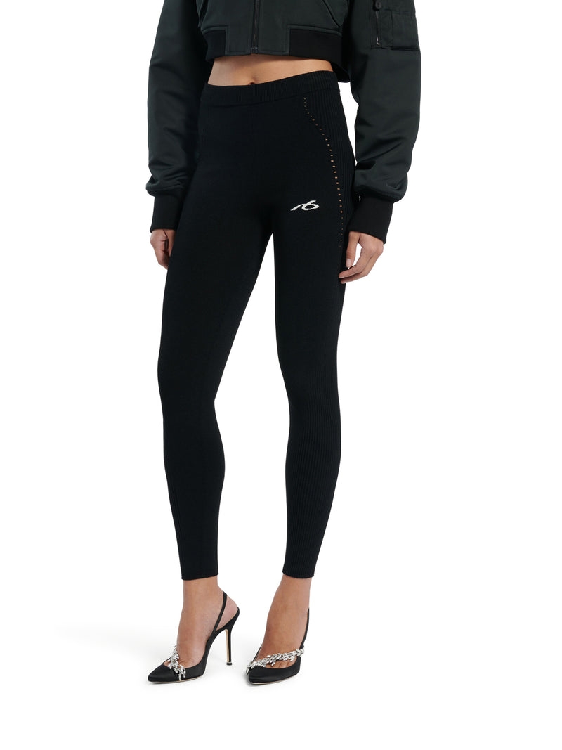 Balenciaga Women Techwear Leggings In Black Sports Mesh