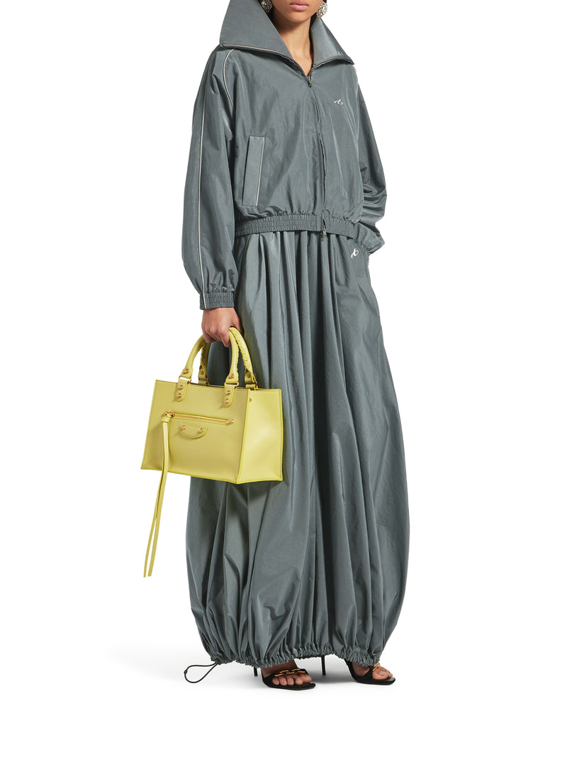 Balenciaga Women Bodies High Neck Jacket In Technical Cotton Poplin