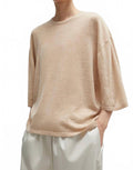 Merino Wool T Shirt In Beige