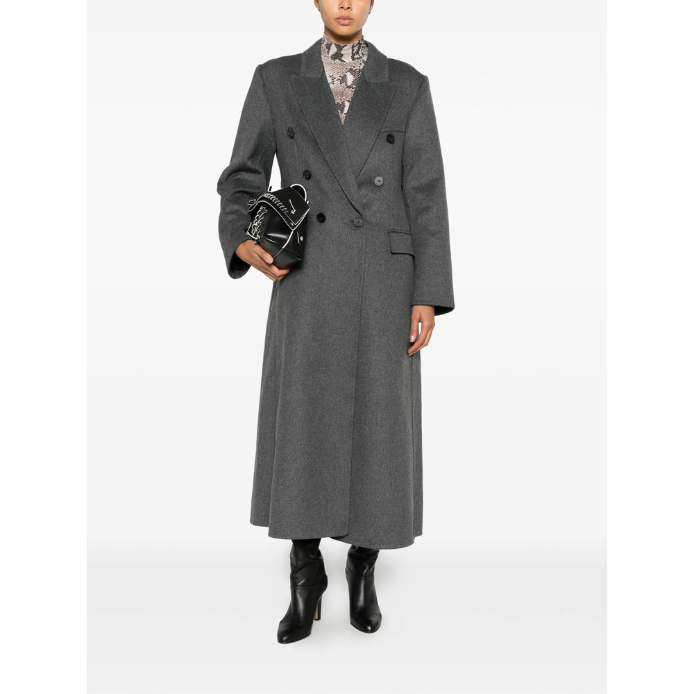 Victoria Beckham Grey Coats - Double Breasted & Peacoats Women