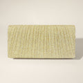 Pleated Shimmery Evening Clutch Crossbody Bag