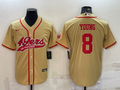 Men's San Francisco 49ers Steve Young #8 Gold Game Jersey1 Joint Edition