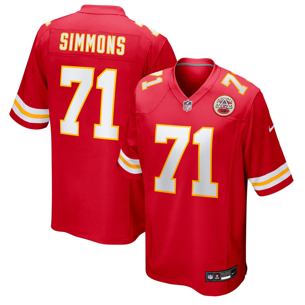 Kansas City Chiefs Josh Simmons Red Team Game Jersey