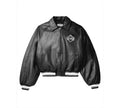 Men's Leather Coach Jacket In Black