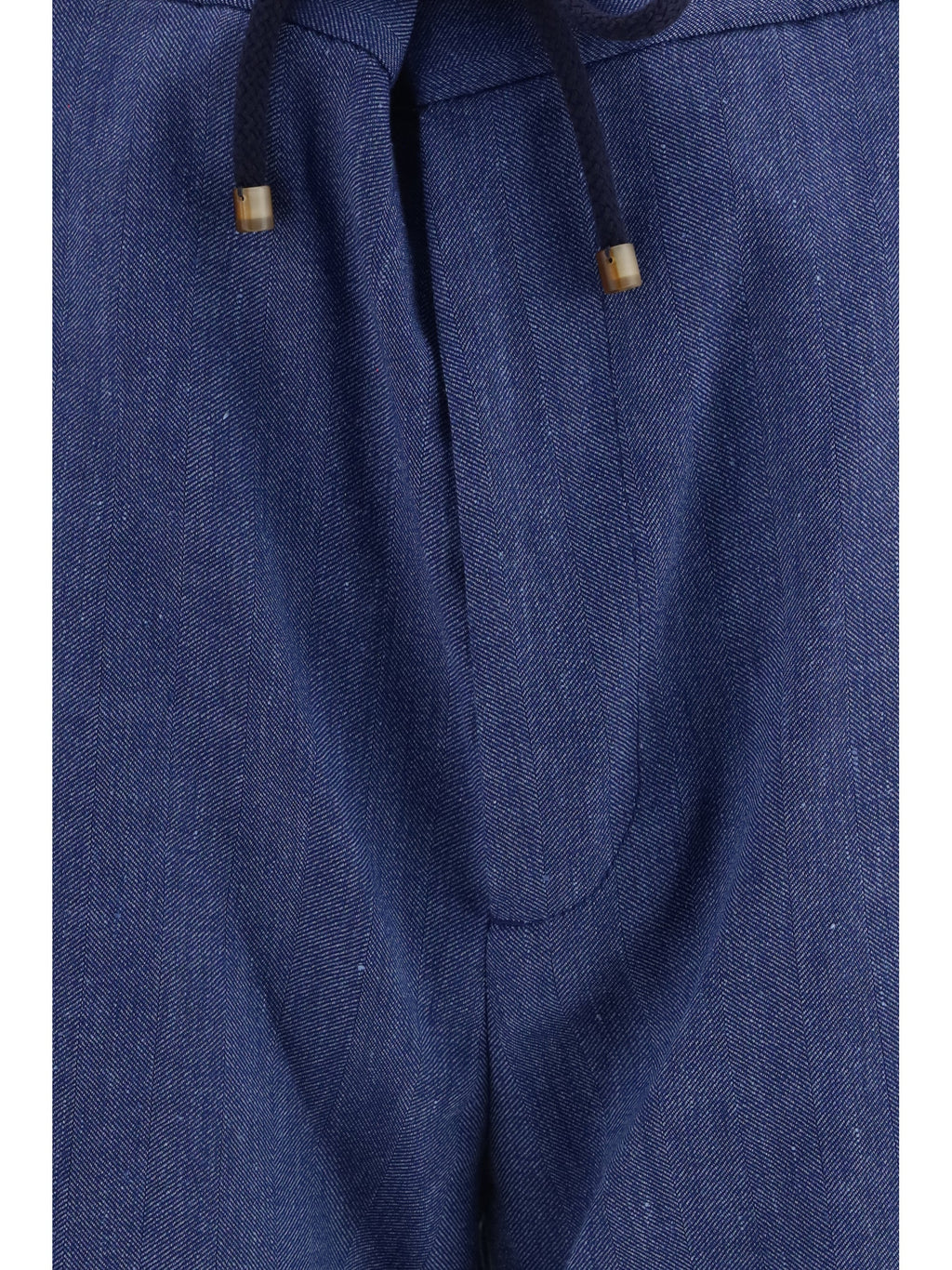 Brunello Cucinelli Men Linen And Virgin Wool Chevron Bermuda Shorts