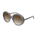 Chloe Sunglasses Square Full Rim, Shiny Grey Frame And Brown Gradient Lens Ch0007S003