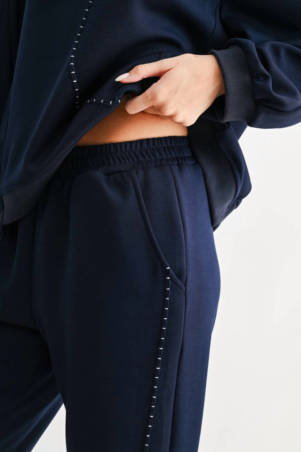 Kaely Long Sleeve Pant Set In Navy