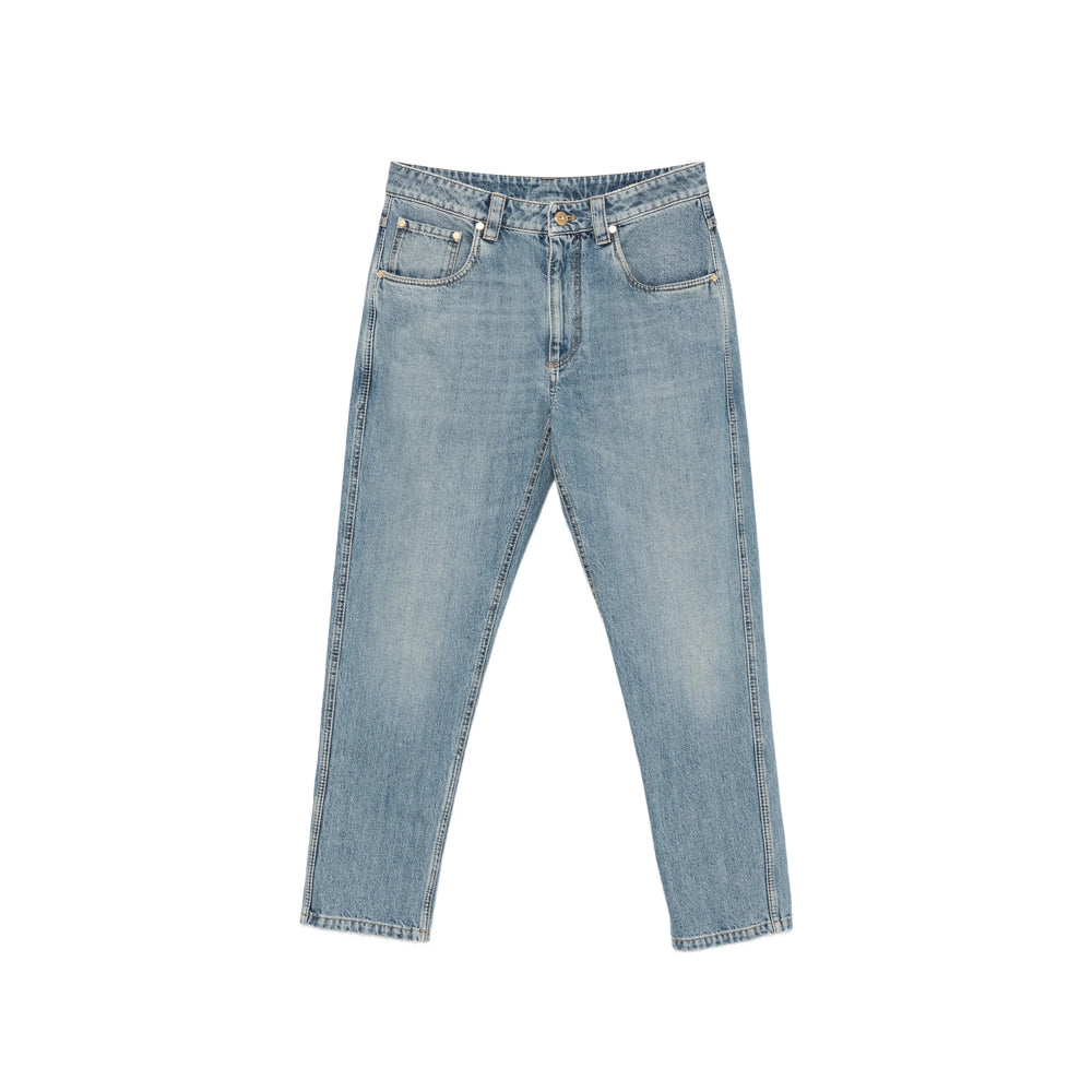 Brunello Cucinelli Blue Denim - Straight-Leg Jeans Women