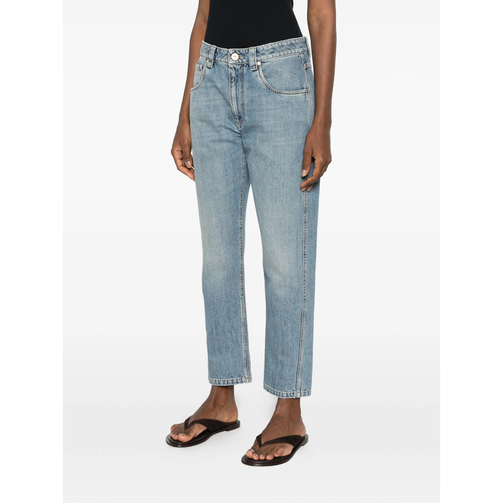 Brunello Cucinelli Blue Denim - Straight-Leg Jeans Women