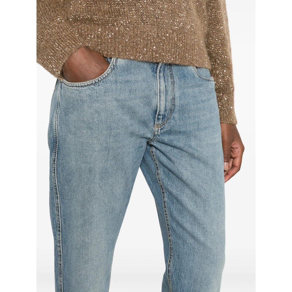 Brunello Cucinelli Blue Denim - Straight-Leg Jeans Women