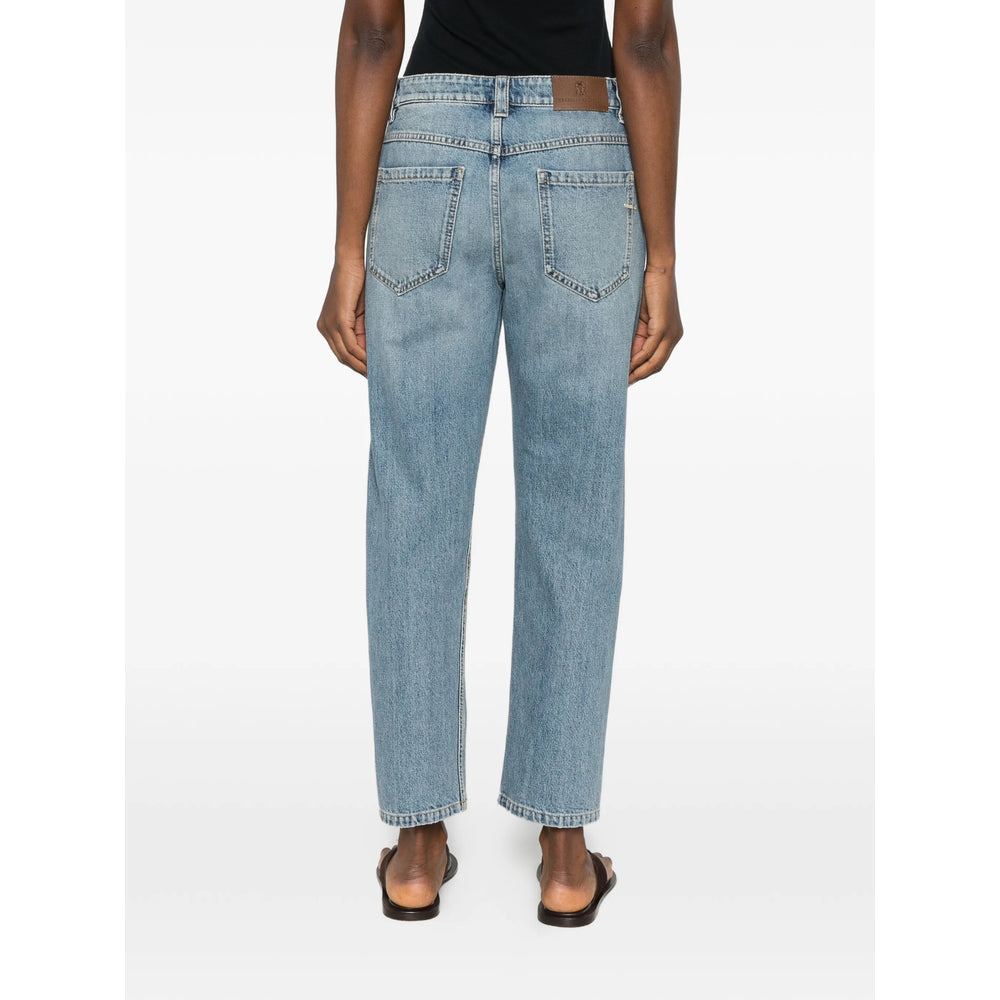Brunello Cucinelli Blue Denim - Straight-Leg Jeans Women